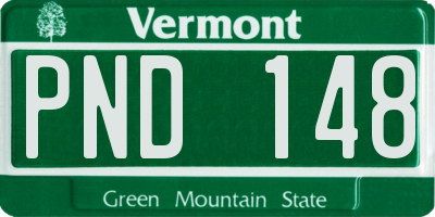 VT license plate PND148