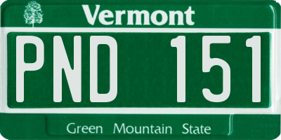 VT license plate PND151