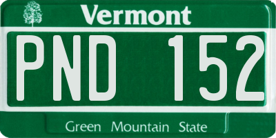 VT license plate PND152