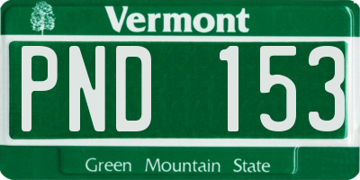 VT license plate PND153