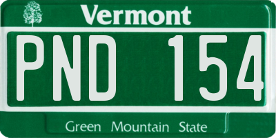VT license plate PND154