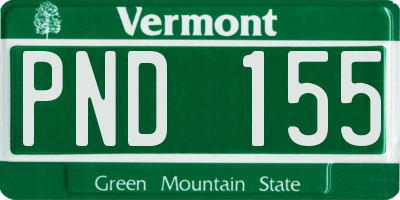 VT license plate PND155