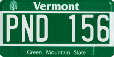 VT license plate PND156