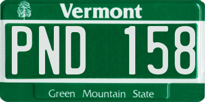 VT license plate PND158