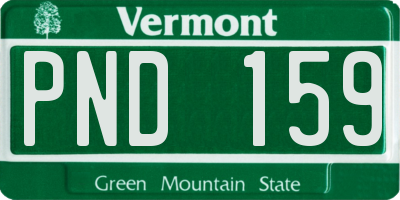 VT license plate PND159
