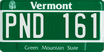 VT license plate PND161