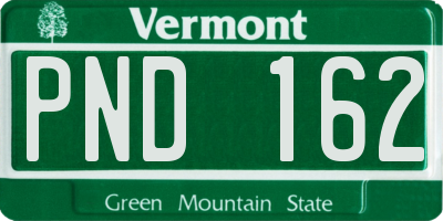 VT license plate PND162