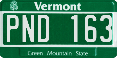 VT license plate PND163