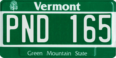 VT license plate PND165