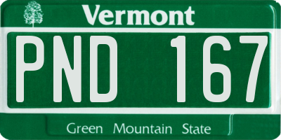 VT license plate PND167