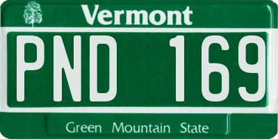 VT license plate PND169
