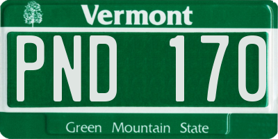 VT license plate PND170