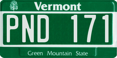 VT license plate PND171