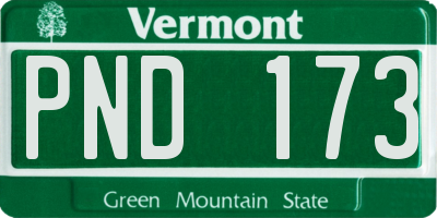 VT license plate PND173
