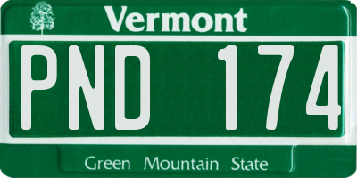 VT license plate PND174