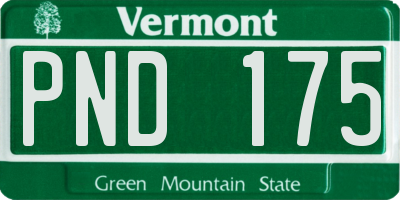 VT license plate PND175