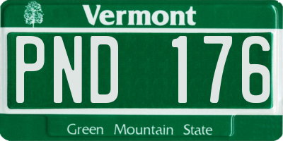 VT license plate PND176