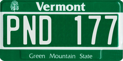 VT license plate PND177