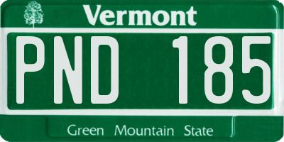 VT license plate PND185