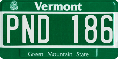 VT license plate PND186
