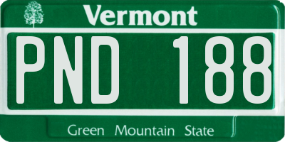 VT license plate PND188