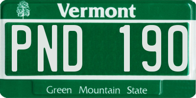 VT license plate PND190