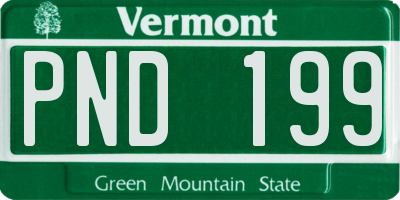 VT license plate PND199