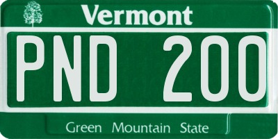 VT license plate PND200