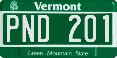 VT license plate PND201