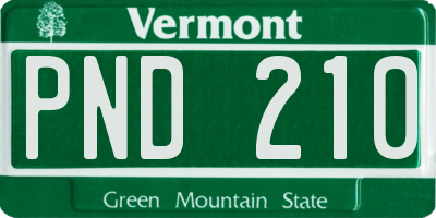 VT license plate PND210