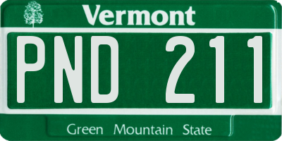 VT license plate PND211