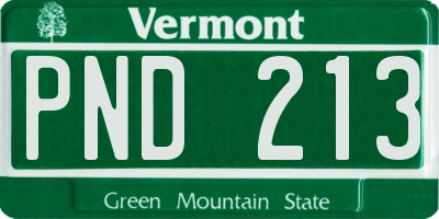 VT license plate PND213