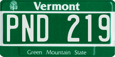 VT license plate PND219