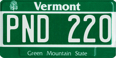VT license plate PND220