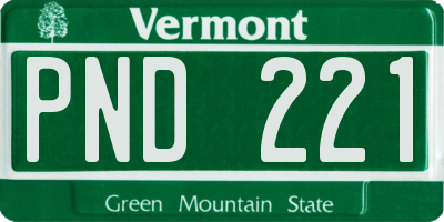 VT license plate PND221