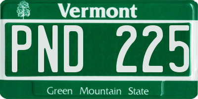 VT license plate PND225