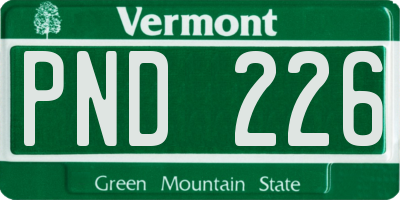 VT license plate PND226