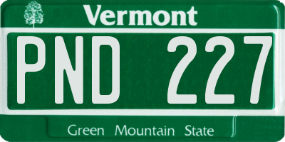 VT license plate PND227