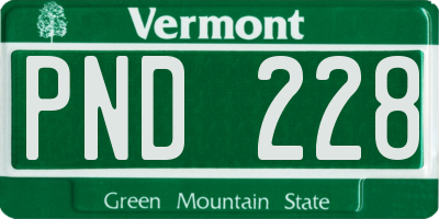 VT license plate PND228