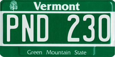 VT license plate PND230