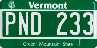 VT license plate PND233