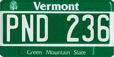 VT license plate PND236