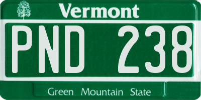 VT license plate PND238
