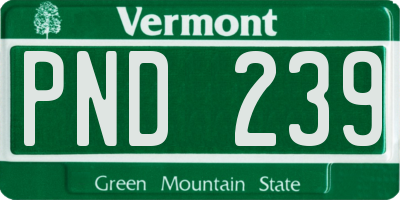 VT license plate PND239