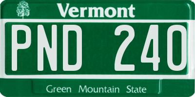 VT license plate PND240