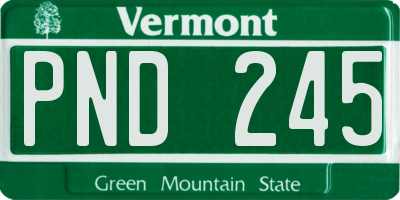 VT license plate PND245
