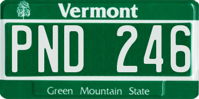 VT license plate PND246