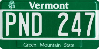 VT license plate PND247