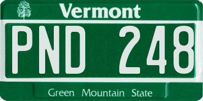 VT license plate PND248