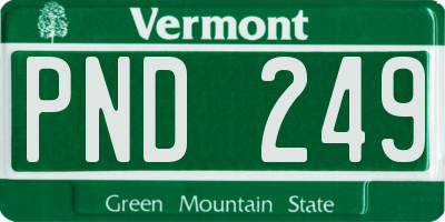 VT license plate PND249